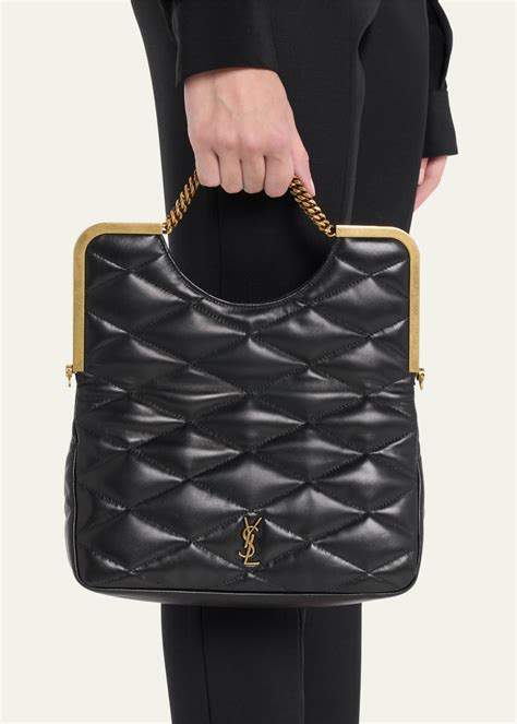 cerniera ysl|Saint Laurent Cerniera YSL Quilted Leather Top.